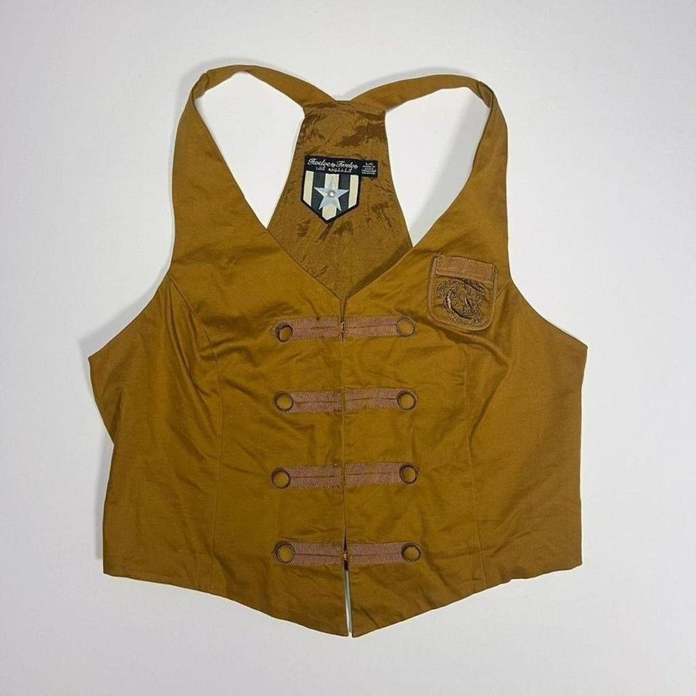 Y2K Twelve by Twelve Mustard Yellow Napoleon Military Vest